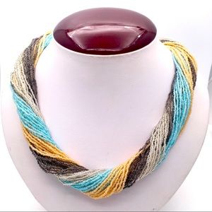 Multi strand Murano glass bead necklace 16"